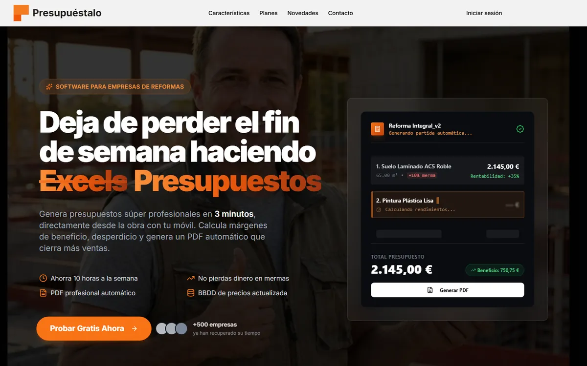 Presupuéstalo: presupuesto de reforma generado a partir de un plano