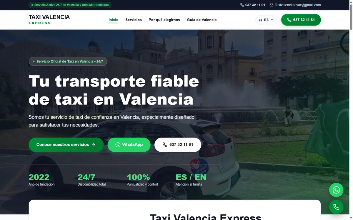 TaxiValenciaTevax: Rescate SEO y web en 6 idiomas