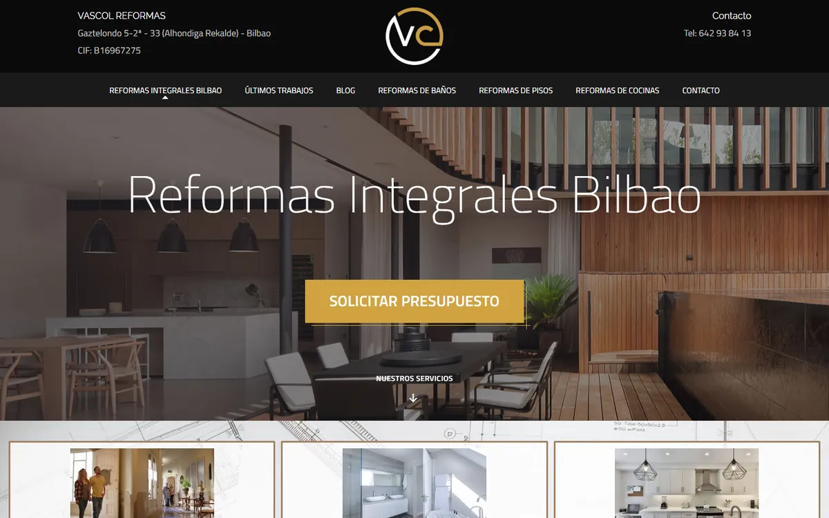 Vascol: Web para reformas en Bilbao